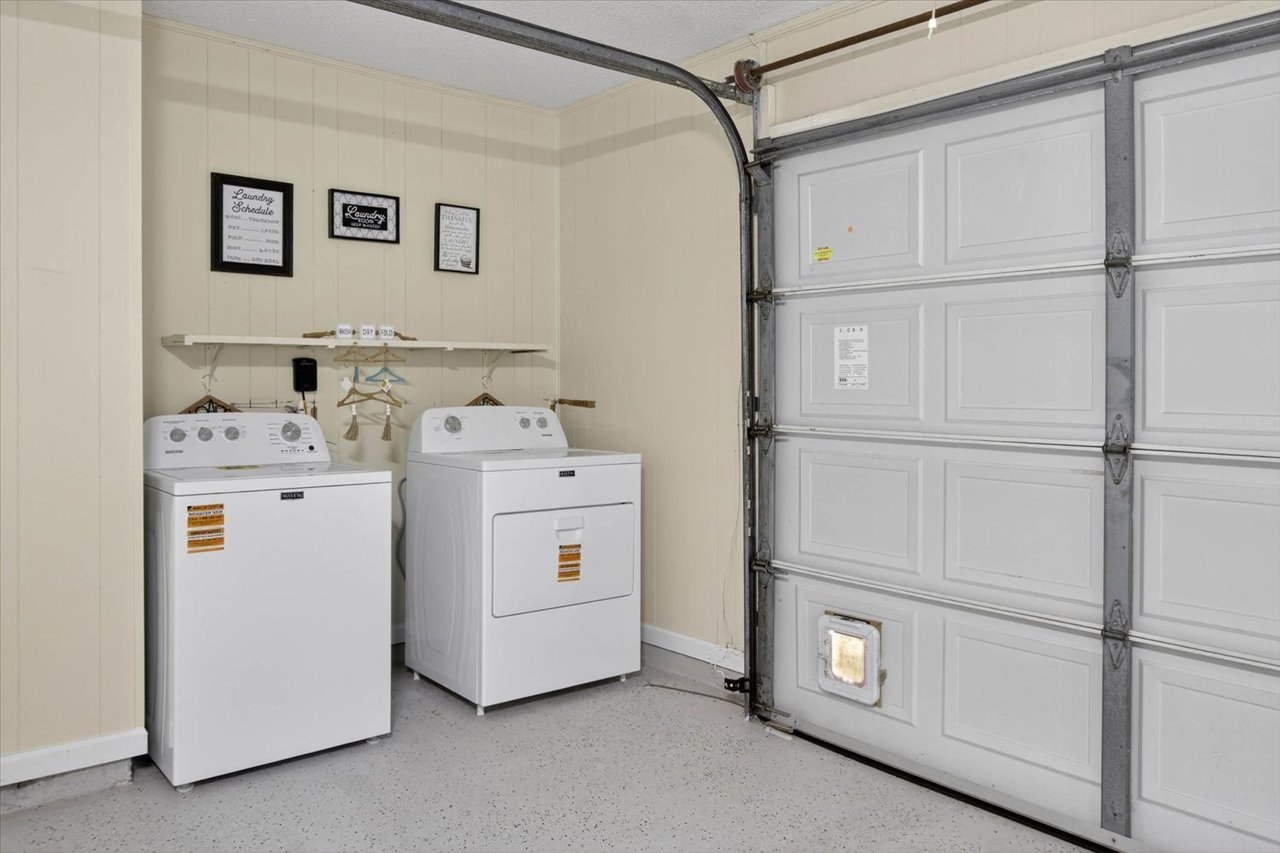 Washer and dryer in the garage at Clifden